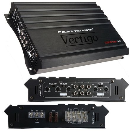 POWER ACOUSTIK Power Acoustik VA42200D Vertigo Series 4 Channel Amplifier 2200W Max VA42200D